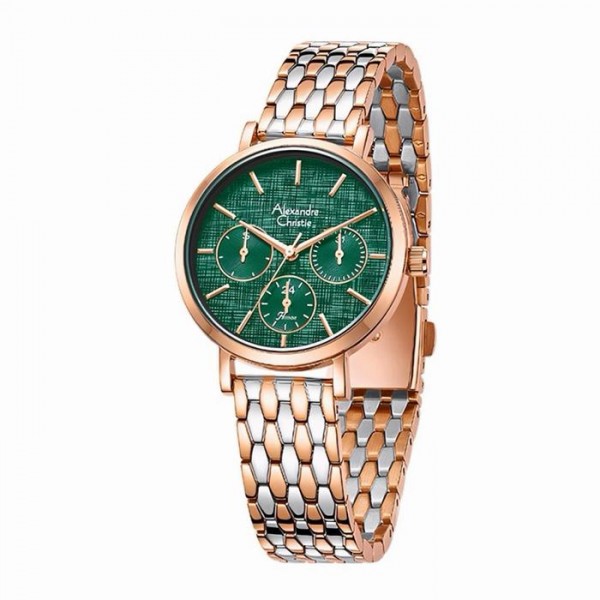 Alexandre Christie AC 2C33 Silver Rosegold Green BFBTRGN